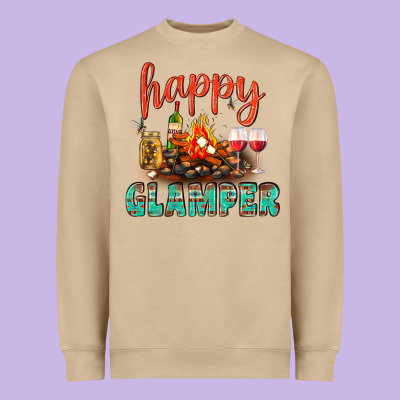 Happy Glamper Camp Heavyweight Sweatshirt Designed By Bundleandbundleshop