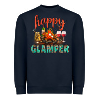 Navy Happy Glamper Camp Heavyweight Sweatshirt - BundleAndBundleShop