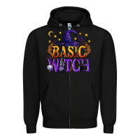 Black Basic Witch Zipper Hoodie - texasbilliewilder