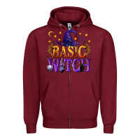 Burgundy Basic Witch Zipper Hoodie - texasbilliewilder