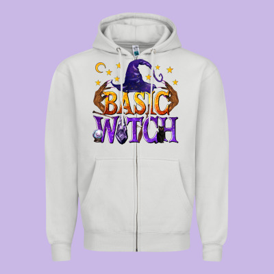 Basic Witch Zipper Hoodie Designed By Texasbilliewilder