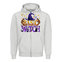 Dove Grey Basic Witch Zipper Hoodie - texasbilliewilder