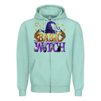 Seafoam Basic Witch Zipper Hoodie - texasbilliewilder