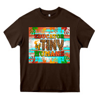 Chocolate Brown educator of tiny humans tumbler Heavy Core Tee - BundleAndBundleShop