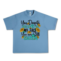 Pebble Blue you despite the lok on my face you are still talki Urban Heavy Tee - MaliasSmallBusiness