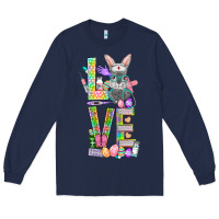 Navy Love Easter Nurse Long Sleeve Tee - BundleAndBundleShop