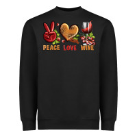 Black Peace Love Wine Heavyweight Sweatshirt - BundleAndBundleShop