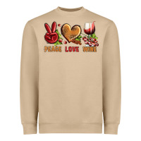 Mushroom Peace Love Wine Heavyweight Sweatshirt - BundleAndBundleShop