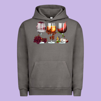 Hallothanksmas Halloween Thanksgiving  Christmas Wine Urban Hoodie Designed By Fadigitalartstudio