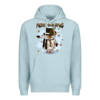 Blue Mist merry christmas snowman Premium Hoodie - CowGirlArtShop