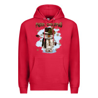 Cardinal merry christmas snowman Premium Hoodie - CowGirlArtShop