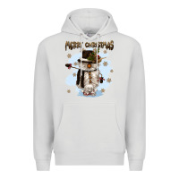 Dove Grey merry christmas snowman Premium Hoodie - CowGirlArtShop