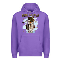 Purple merry christmas snowman Premium Hoodie - CowGirlArtShop