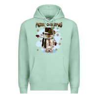 Seafoam merry christmas snowman Premium Hoodie - CowGirlArtShop