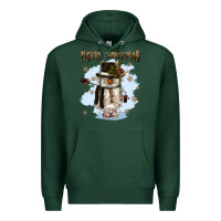 Sports Green merry christmas snowman Premium Hoodie - CowGirlArtShop