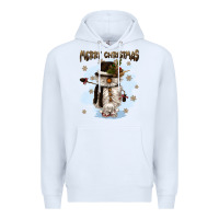 White merry christmas snowman Premium Hoodie - CowGirlArtShop