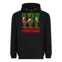 Black cowboy christmas boots cactus Heavyweight Hoodie - CowGirlArtShop