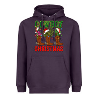 Plum cowboy christmas boots cactus Heavyweight Hoodie - CowGirlArtShop