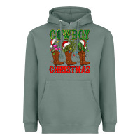 Sage cowboy christmas boots cactus Heavyweight Hoodie - CowGirlArtShop