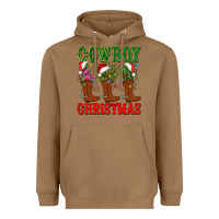 Cowboy Christmas Boots Cactus Heavyweight Hoodie | Teevron