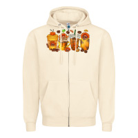 Sandshell Thanksgiving Coffee Cups Zipper Hoodie - texasbilliewilder