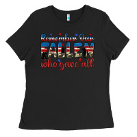 Black remember our fallen who gave all Ladies Tee - JahusDesignShop