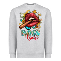 Western Boss Babe Cigar Lip Heavyweight Sweatshirt | Teevron