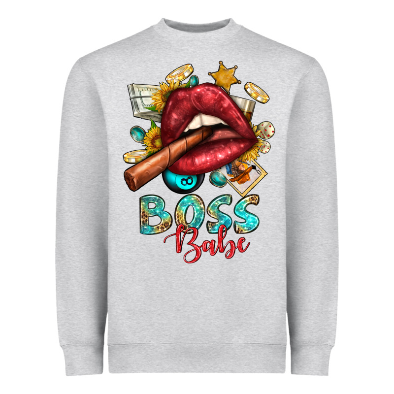 Western Boss Babe Cigar Lip Heavyweight Sweatshirt by BundleAndBundleShop | Teevron