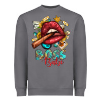 Storm Western Boss Babe Cigar Lip Heavyweight Sweatshirt - BundleAndBundleShop