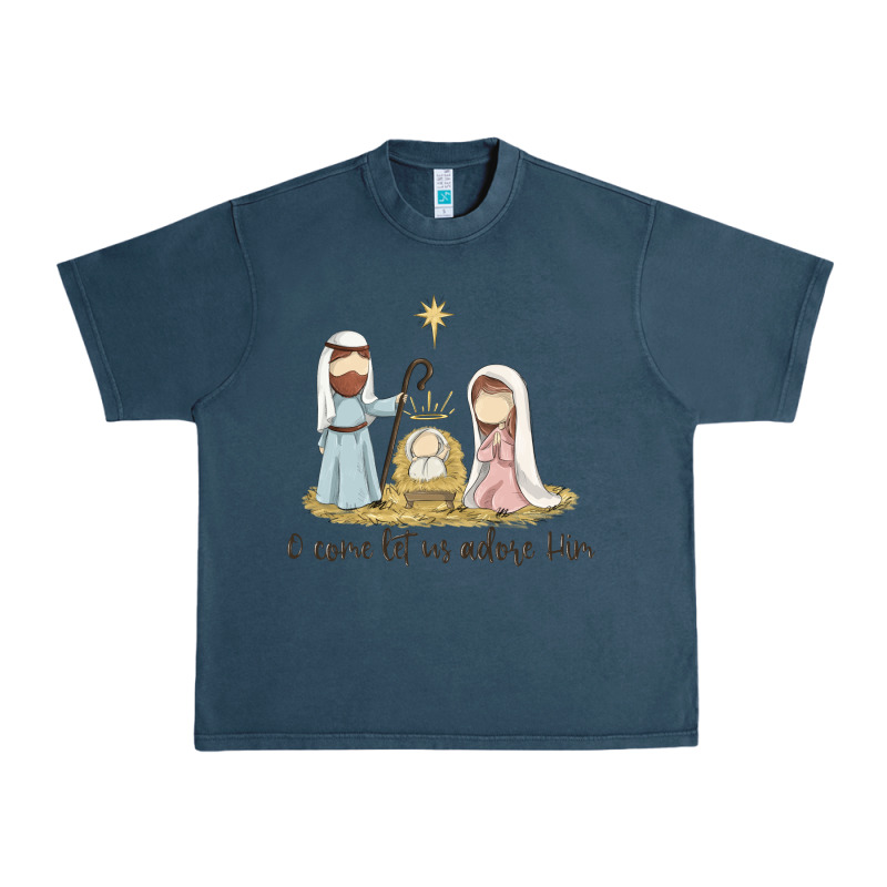 O Come Let Us Adore Him Urban Heavy Tee by MaliasSmallBusiness | Teevron
