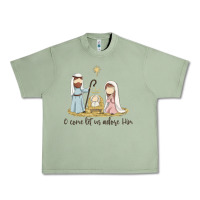 Oil Green o come let us adore him Urban Heavy Tee - MaliasSmallBusiness
