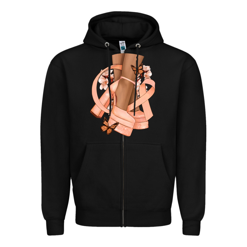 Cancer Diva Peach Ribbon Zipper Hoodie by NancyCooperArtShop | Teevron