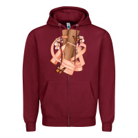 Burgundy Cancer diva peach ribbon Zipper Hoodie - NancyCooperArtShop