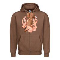 Chestnut Cancer diva peach ribbon Zipper Hoodie - NancyCooperArtShop