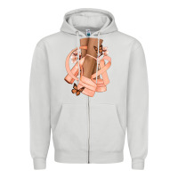 Dove Grey Cancer diva peach ribbon Zipper Hoodie - NancyCooperArtShop