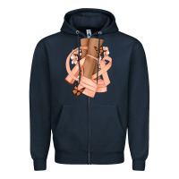 Navy Cancer diva peach ribbon Zipper Hoodie - NancyCooperArtShop
