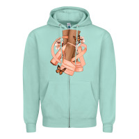 Seafoam Cancer diva peach ribbon Zipper Hoodie - NancyCooperArtShop