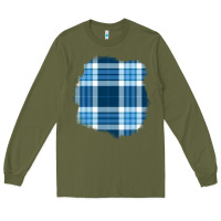 Army Green Winter Tartan Patch Long Sleeve Tee - BundleAndBundleShop