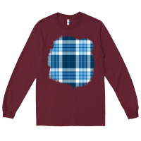 Burgundy Winter Tartan Patch Long Sleeve Tee - BundleAndBundleShop