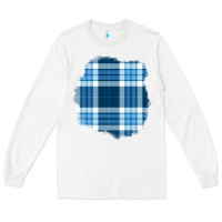 White Winter Tartan Patch Long Sleeve Tee - BundleAndBundleShop