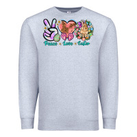 Heather Grey Peace love Easter Day Premium Sweatshirt - HowdyJamesFarm