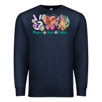 Navy Peace love Easter Day Premium Sweatshirt - HowdyJamesFarm