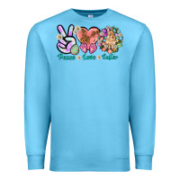 Ocean Blue Peace love Easter Day Premium Sweatshirt - HowdyJamesFarm