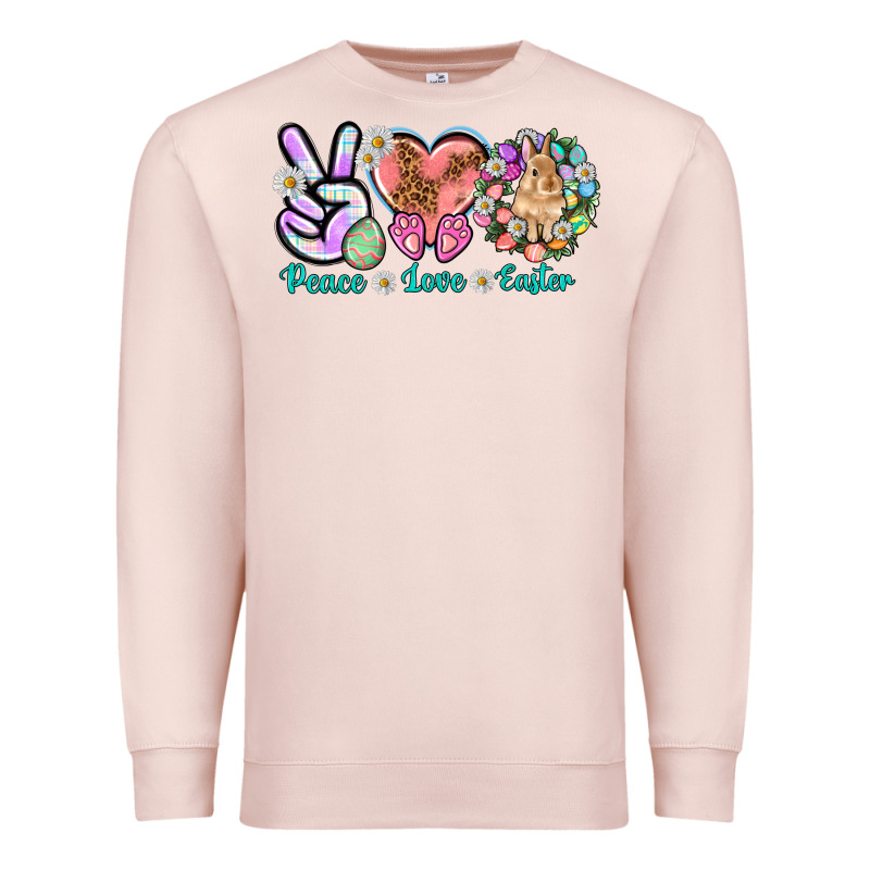 Peace Love Easter Day Premium Sweatshirt by HowdyJamesFarm | Teevron