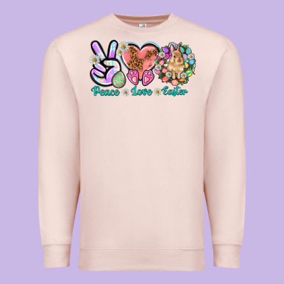 Peace Love Easter Day Premium Sweatshirt Designed By Howdyjamesfarm