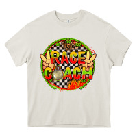 Cream Race coach with leopard and peace hand Heavy Core Tee - AdoDesignShop