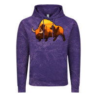 Cloud Purple western bison Vintage Hoodie - Jasminsmagicworld