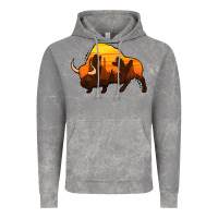 Cloud Rock western bison Vintage Hoodie - Jasminsmagicworld