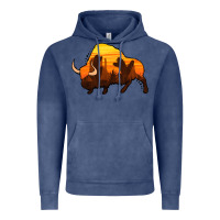 Vintage Denim western bison Vintage Hoodie - Jasminsmagicworld