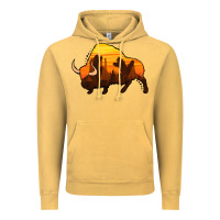 Vintage Mustard western bison Vintage Hoodie - Jasminsmagicworld